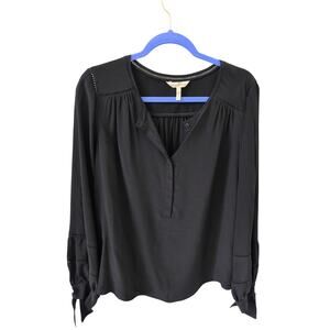 Rebecca Taylor Black Tie Sleeve Silk Blouse size 12